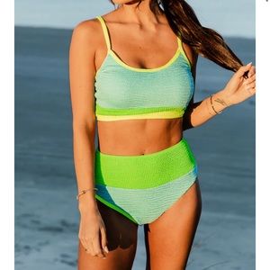 PInk lily do not disturb ribbed bikini